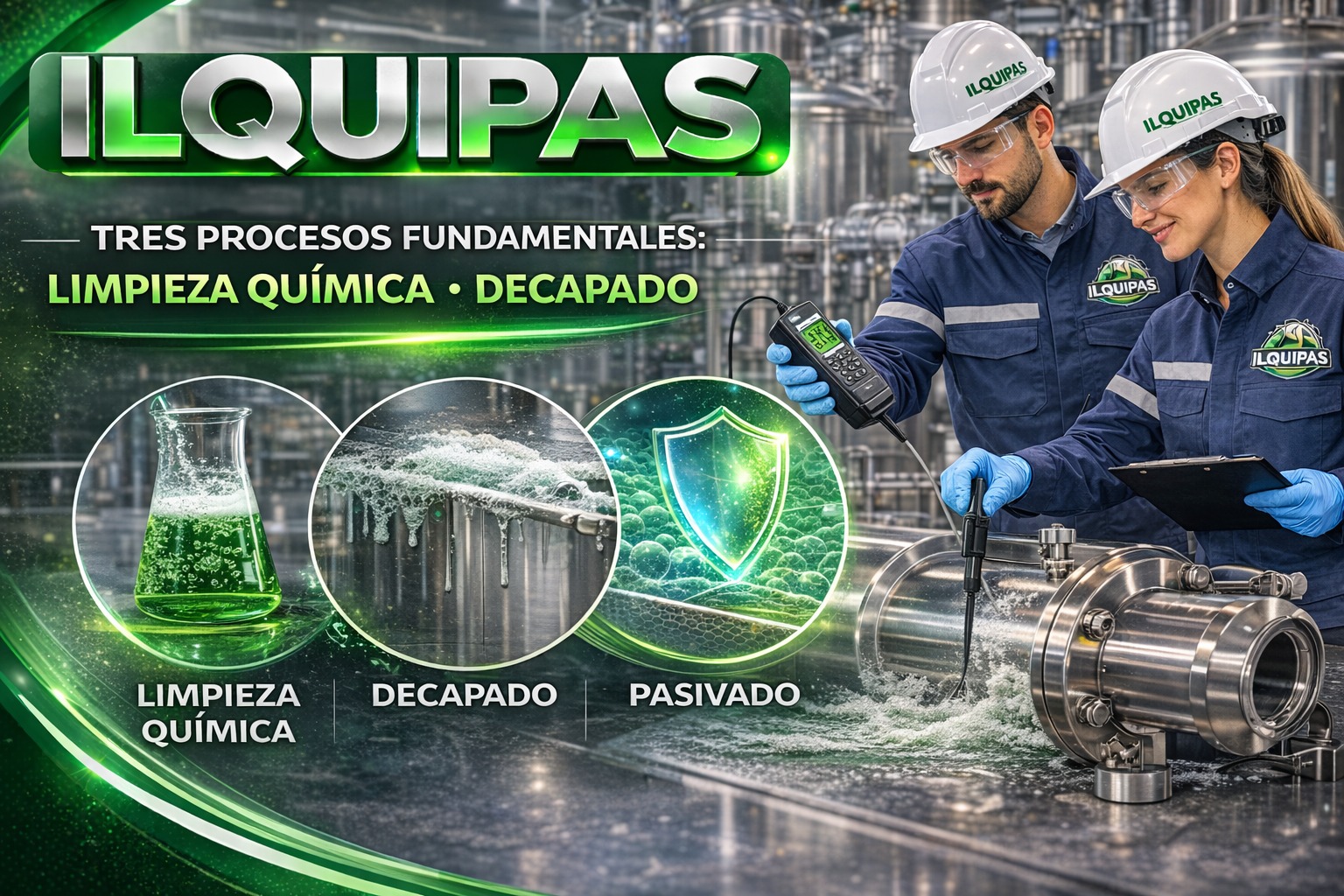 Tres procesos fundamentales: limpieza química, decapado y pasivado